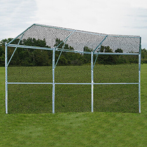 3-Panel Baseball/Softball Backstop with 1-Center Overhang and 2-Wing Overhangs