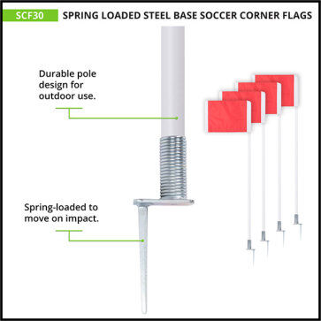Deluxe Spring Loaded Corner Flag Set - Spring Base