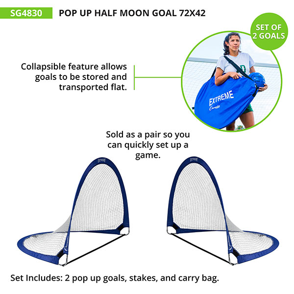 Extreme Half Moon Pop-up Goal 4' x 3' - Set